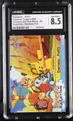 CGC 8.5 Everyone... Pull!!! Topps the First Movie 52 Rainbow Foil Pokemon Card - Image 1
