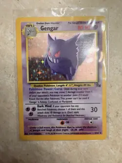 Pokemon TCG Gengar Fossil Holo Card 5/62 Unlimited Rare Vintage - Image 1