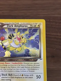 Pokemon Card Neo Destiny Dark Ampharos 1/105 Unlimited Holo Rare - Image 3