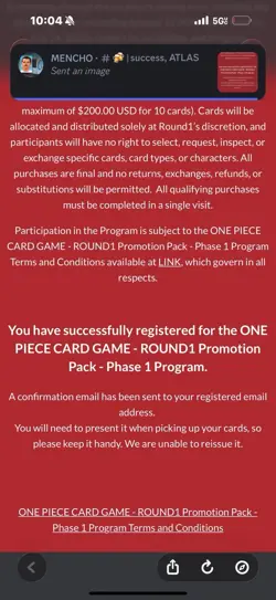 Round 1 One Piece Card Game Promotional Pack - English Presale ALL 10 packs - Image 2