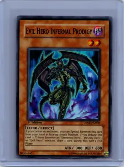 Evil Hero Infernal Prodigy 1st Edition Super Rare Duelist Pack 6: Jaden Yuki 3 D - Image 1