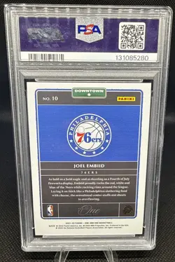 2021-22 Panini One and One - Downtown Joel Embiid #10 PSA 10 pop 9 - Image 2