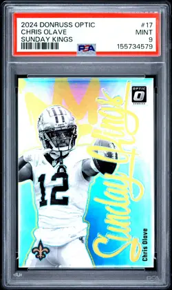 2024 Panini Donruss Optic Sunday Kings #17 Chris Olave Silver Prizm PSA 9 Mint - Image 1
