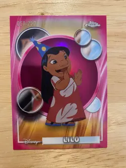 2026 Topps Chrome Disney Lilo Pink Refractor #/250 - Lilo & Stitch - Image 1