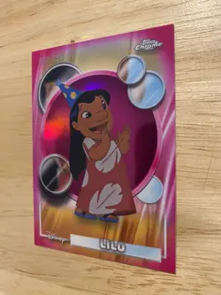 2026 Topps Chrome Disney Lilo Pink Refractor #/250 - Lilo & Stitch - Image 3