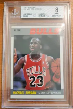 📈🔥 1987-88 Fleer Michael Jordan BGS 8 - Excellent 9.5/9.5/9/7.5 Subs #59🏀🔥📈 - Image 1