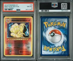 2016 Pokemon XY - Ninetales #15 - Reverse Holo - Evolutions - PSA 8 - Image 1