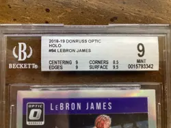 2018-19 Donruss Optic LeBron James Holo Prizm #94 Los Angeles Lakers BGS 9 MINT - Image 3