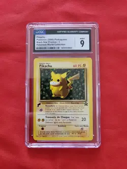 Pokemon: Pikachu World Coll. Portuguese Black Star Promo #1 - CGC 9 Mint - D42 - Image 1