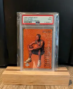 1996 UPPER DECK #R7 RAY ALLEN ROOKIE EXCLUSIVES RC ROOKIE PSA 9 MINT BUCKS - Image 1