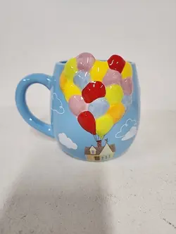 New Disney Pixar UP Movie Carl Balloon House Sky Ceramic Embossed Mug - Image 1
