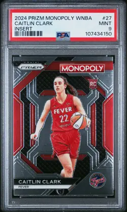 2024 Panini Prizm Monopoly #27 Caitlin Clark Insert Rookie PSA 9 - Image 1
