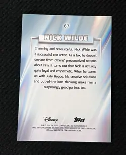 2026 Topps Chrome Disney Zootopia Nick Wilde Card 67 #33/99 Green Wave Refractor - Image 3
