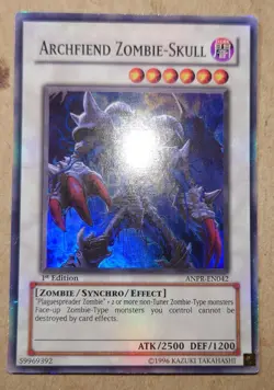 YUGIOH Super Rare Archfiend Zombie-Skull ANPR-EN042 - Image 1