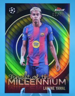 2025-26 Topps Finest UCC Lamine Yamal Finest of the Millennium Gold Ref /50 SSP - Image 1