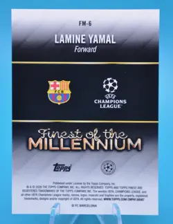 2025-26 Topps Finest UCC Lamine Yamal Finest of the Millennium Gold Ref /50 SSP - Image 2