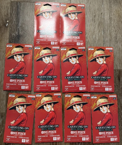 One Piece TCG OP-13 Carrying On His Will Sleeved Booster Pack Lot of 10 - Image 1