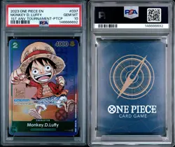 Bandai PSA 10 Monkey D. Luffy P-037 1st Anniversary Tournament EN 2023 Foil 👑 - Image 2