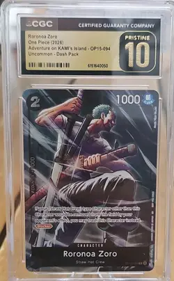Bandai Roronoa Zoro OP15-094 Adventure on KAMI's Island UC Foil Dash CGC 10 2026 - Image 1