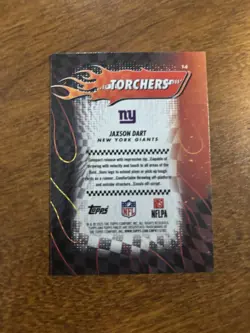 ✨2025 Topps Finest Jaxson Dart Torchers New York Giants Rookie RC #T-4 - Image 4