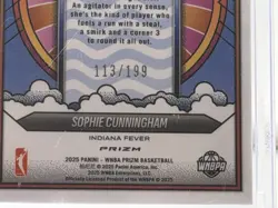 2025 Panini Prizm WNBA - Groovy Sophie Cunningham #7 Blue Pulsar Prizm /199 - Image 3