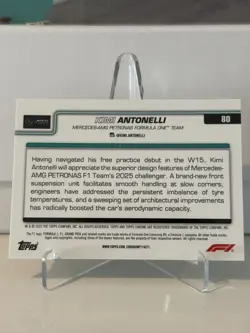 2025 Topps Chrome Sapphire F1 #80 Kimi Antonelli RC Black White /20 - Image 2