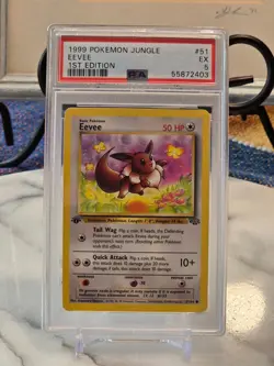 Pokemon TCG Jungle Eevee #51 PSA 5 1st Edition low pop - Image 1