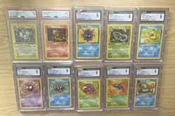 10 Card Bundle PSA 9, CGC 9, PSA 7 Pokemon 1999 1st Edition - Image 1