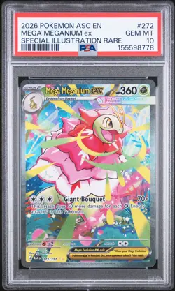 2026 POKEMON ASC EN-ASCENDED HEROES #272 MEGA MEGANIUM EX PSA 10 - Image 1