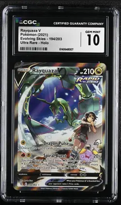 Pokemon Rayquaza V 2021 Evolving Skies 194/203 Ultra Rare Holo CGC 10 - Image 1