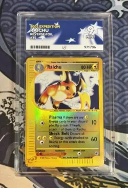 Pokemon TCG Raichu 25/165 Reverse Foil 2002 Expedition Vintage Ace 9 Mint - Image 1