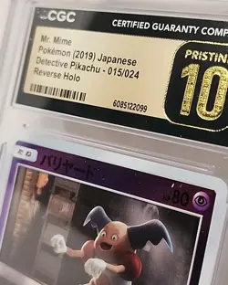 Mr. Mime #015 Reverse CGC Pristine 10 Holo Detective Pikachu Japanese Pokemon - Image 3