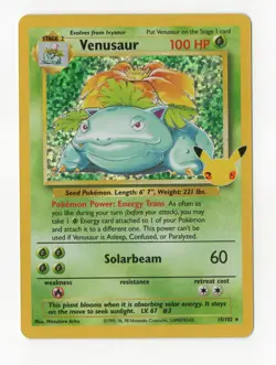 Pokemon TCG - Venusaur 15/102 Celebrations Classic Collection Holo NM - Image 1