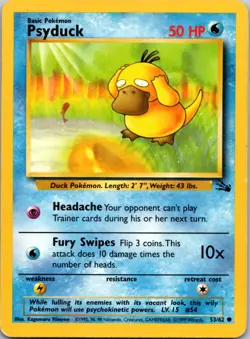 Psyduck 53/62 Common Fossil Pokemon Moderately Played - Image 1