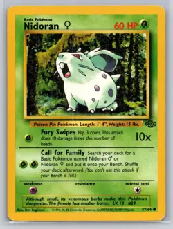 Nidoran F 57/64 Common Jungle Pokemon Unlimited Heavily Played - Image 1