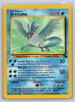 Articuno 17/62 Rare Fossil Pokemon Unlimited Lightly Played - Image 1