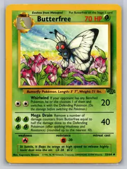 Butterfree 33/64 Uncommon Jungle Pokemon Unlimited Moderately Played - Image 1