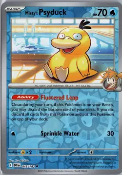 Misty's Psyduck 045/182 Uncommon Destined Rivals Pokemon Reverse Holo LP - Image 1
