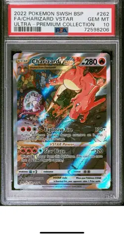 Charizard Vstar SWSH 262 Pokemon PSA 10 GEM MINT Black Star Promo Charizard UPC - Image 1
