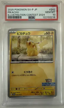 PSA 10 💎 Pikachu 242/SV-P Pokemon Illustration Contest 2024 PROMO JAP UK SELLER - Image 1
