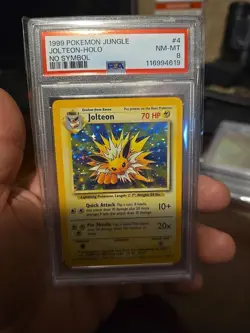 Jolteon Holo 1999 Pokemon Jungle NO SYMBOL Error PSA 8 Rare Vintage - Image 1