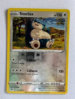 SNORLAX 141/192 RARE REBEL CLASH POKEMON REVERSE HOLO LP - Image 1