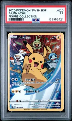 Pokemon Sword & Shield Pikachu SWSH020 Promo PSA 1 (POP 5) - Image 1