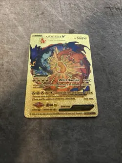 Pokemon Charizard V 508hp Gold Foil Fan Art Collector Card - Image 1