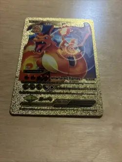 Charizard V Evolution Gold Foil POKEMON Interlaced Flames Fan Art - Image 2