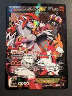 2015 Pokemon Team Magma's Groudon Ex Double Crisis Holo 15/34 MP - Image 1
