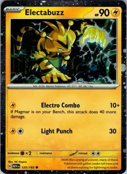 Electabuzz 125/165 Common 151 Pokemon Lightly Played - Image 1
