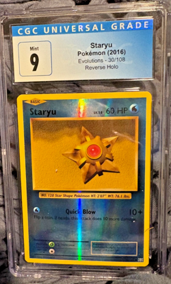 Staryu *CGC 9* Reverse Holo *Evolutions* #30 *2016* Pokemon - Image 1