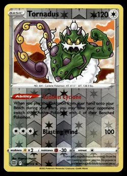 TORNADUS - 126/172 Rare Brilliant Stars Pokemon Reverse Holo NM - Image 1