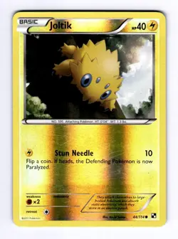 Joltik (44) Black and White #44 (2011) Common Reverse Holo LP Pokemon - Image 1